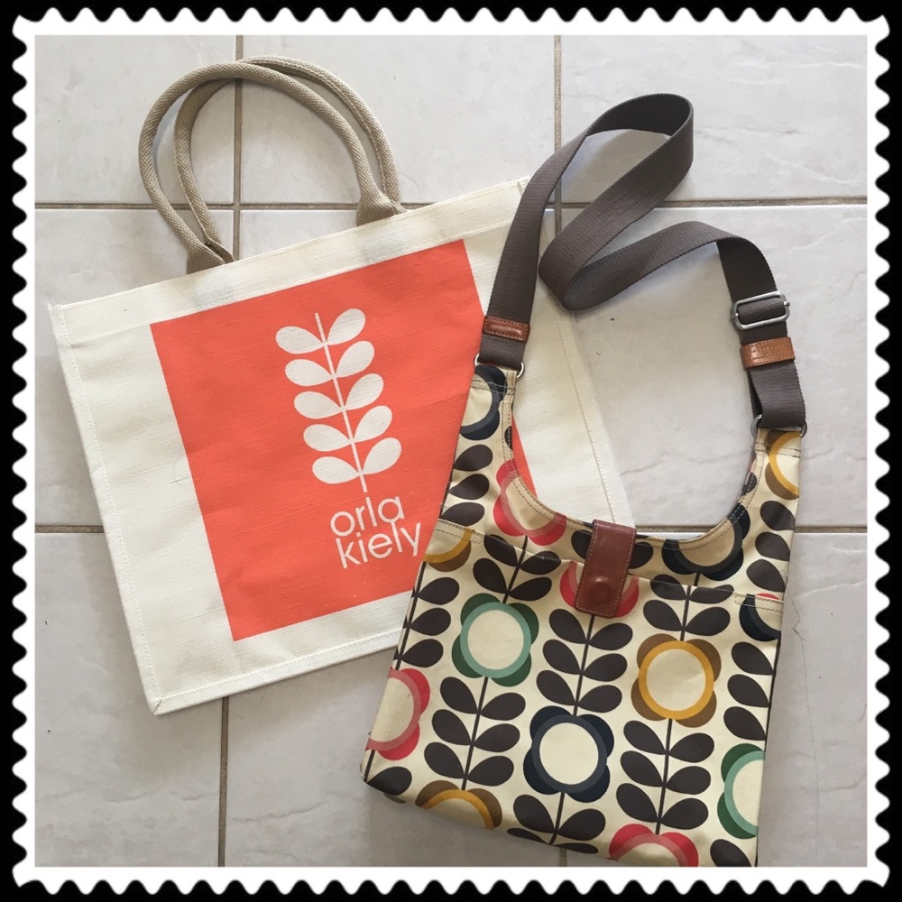 Orla Kiely classic cross body midi purse